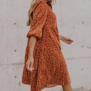 Roolee Can’t Stop the Beat Floral Midi Corduroy Dress NWOT Size XXXL